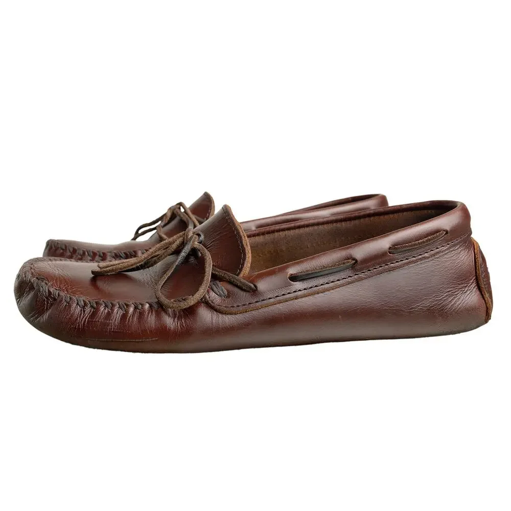 Minnetonka Classic Leather Driving Moccasins - Dark Brown (Style 798) - Sz 10